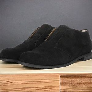 Franco Sarto Slip-On Suede Chukka Booties Black Pieta Size 7.5 M